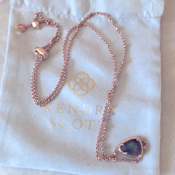 Kendra Scott Arlene adjustable crystal gray illusion rose gold 28” - Picture 6 of 6